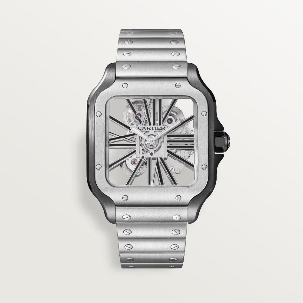 Đồng Hồ Cartier Santos De Cartier Large Watch Nam Xám Đen